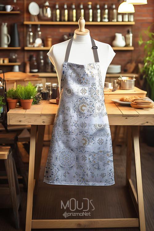 Süet Kumaş Anatolia 4 Desenli Mutfak Önlüğü, Aşçı Önlüğü, Garson Önlüğü, Restoran Önlük