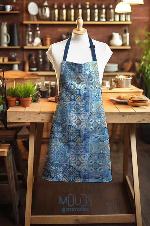 Süet Kumaş Anatolia 5 Desenli Mutfak Önlüğü, Aşçı Önlüğü, Garson Önlüğü, Restoran Önlük