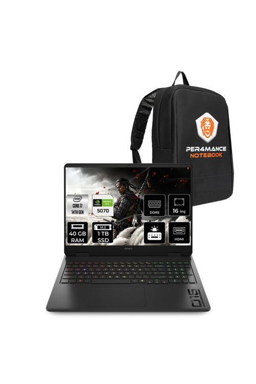 OMEN 16 i7 14650HX 40GB RAM 1TB SSD RTX5070/8GB 165Hz 16'' 2K WUXGA FDOS Gaming Laptop & ÇANTA