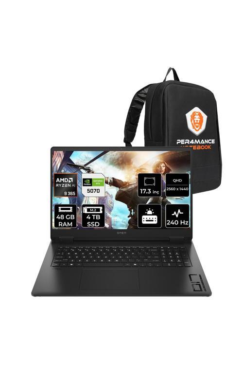 OMEN 17 Ryzen AI 9 365 48GB 4TB SSD RTX5070/8GB 17.3'' QHD 240Hz FDOS Gaming Laptop & ÇANTA