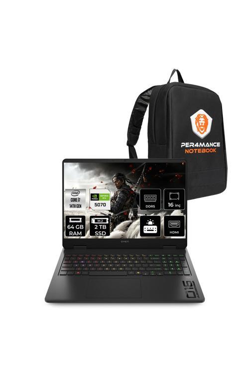 OMEN 16 i7 14650HX 64GB RAM 2TB SSD RTX5070/8GB 165Hz 16'' 2K WUXGA FDOS Gaming Laptop & ÇANTA