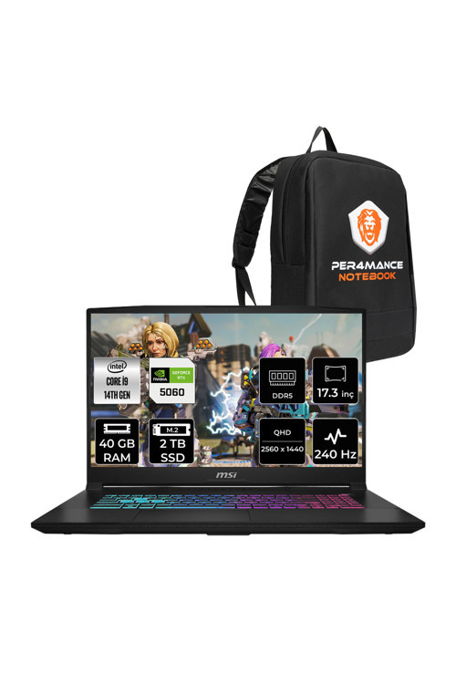 Katana 17 HX i9-14900HX 40GB 2TB SSD RTX5060/8GB 17.3'' 2K QHD 240Hz FDOS Gaming Laptop B14WFK