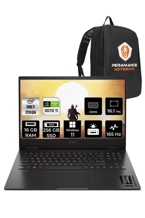 OMEN 16 i7-12700H 16GB RAM 256GB SSD RTX3070Ti/8GB 165HZ 16.1 QHD W11PRO 7H8Z5EA & PER4 ÇANTA