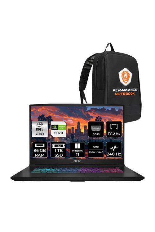 Katana 17 HX i7-14650HX 96GB 1TB SSD RTX5070/8GB 17.3'' 2K QHD 240Hz W11H Gaming Laptop B14WGK
