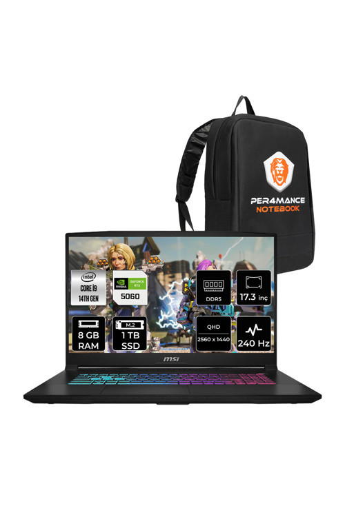 Katana 17 HX i9-14900HX 8GB 1TB SSD RTX5060/8GB 17.3'' 2K QHD 240Hz FDOS Gaming Laptop B14WFK