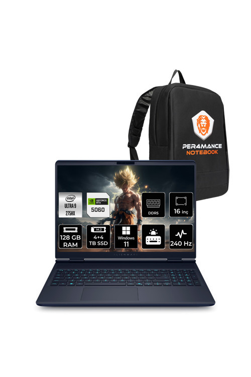 Alienware 16X Aurora Ultra 9 275HX 128GB 4+4TB SSD RTX5070/8GB 115W 16" QHD+ 240Hz W11P Gaming