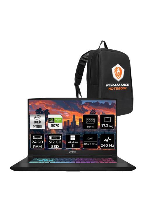 Katana 17 HX i7-14650HX 24GB 512GB SSD RTX5070/8GB 17.3'' 2K QHD 240Hz W11H Gaming Laptop B14WGK