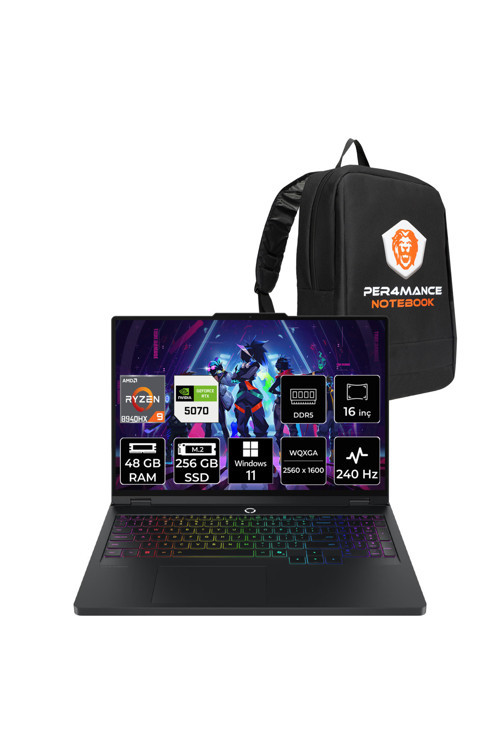 Legion Pro 5 R9-8940HX 48GB 256GB SSD RTX5070/8GB 115W 16" QHD+ 240Hz FDOS Gaming Laptop