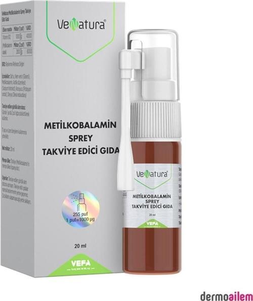 Metilkobalamin Sprey Takviye Edici Gıda 20 Ml
