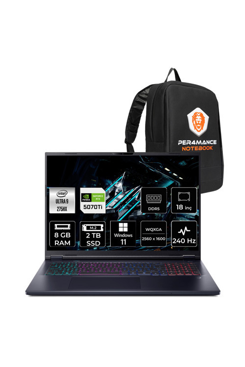 Predator Helios Neo18 Ultra9 275HX 8GB 2TB SSD RTX5070Ti/12GB 18" QHD+ W11P Gaming Laptop