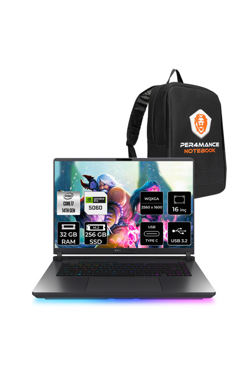 ROG Strix G16 i7 14650HX 32GB 256GB SSD RTX5060/8GB 240Hz WQXGA 16'' FDOS G615JMR Gaming Laptop