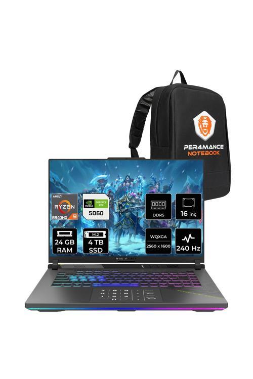 Rog Strix G16 R9 8940HX 24GB 4TB SSD RTX5060/8GB 240Hz 16" WQXGA FDOS Gaming Laptop G614PM