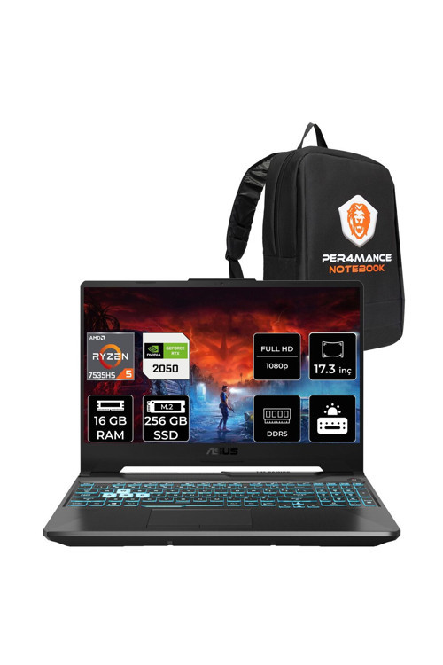 TUF Gaming A15 R5-7535HS 16GB 256GB SSD RTX2050/4GB 144Hz 15.6" FHD FDOS FA506NF & PER4 ÇANTA