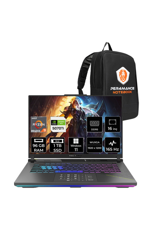 Rog Strix G16 R9 8940HX 96GB 1TB SSD RTX5070Ti/12GB 140W 16" WUXGA W11H Gaming Laptop G614PR