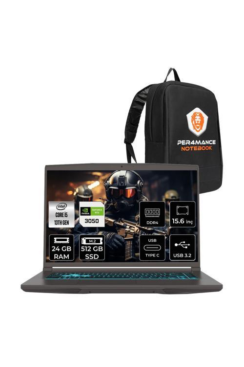 Thin 15 i5 13420H 24GB 512GB SSD RTX3050/4GB 15.6" FHD 144Hz FDOS Gaming Laptop B13UC & ÇANTA