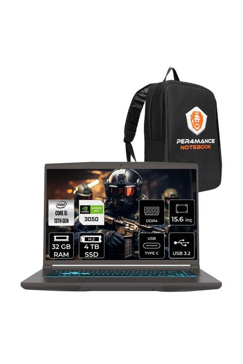 Thin 15 i5 13420H 32GB 4TB SSD RTX3050/4GB 15.6" FHD 144Hz FDOS Gaming Laptop B13UC & ÇANTA