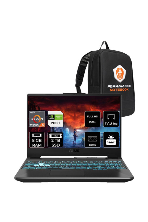 TUF Gaming A15 R5-7535HS 8GB 2TB SSD RTX2050/4GB 144Hz 15.6" FHD FDOS FA506NF & PER4 ÇANTA