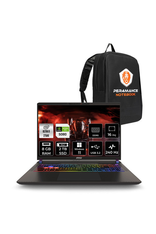 Vector 16 HX AI Ultra 9 275HX 8GB 2TB SSD RTX5080/16GB 175W 16'' WQXGA W11P Gaming Laptop