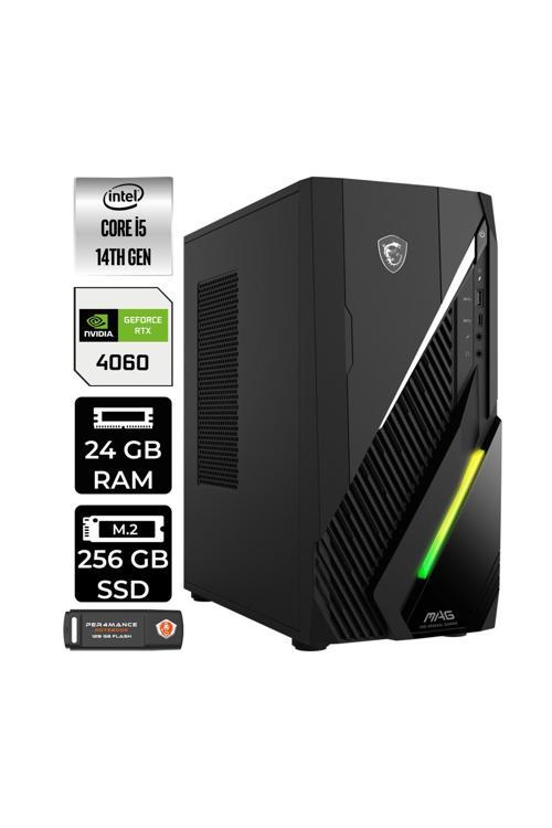 MAG INFINITE E1 i5 14400F 24GB 256GB SSD RTX4060/8GB FDOS Masaüstü Bilgisayar & PER4 USB Bellek