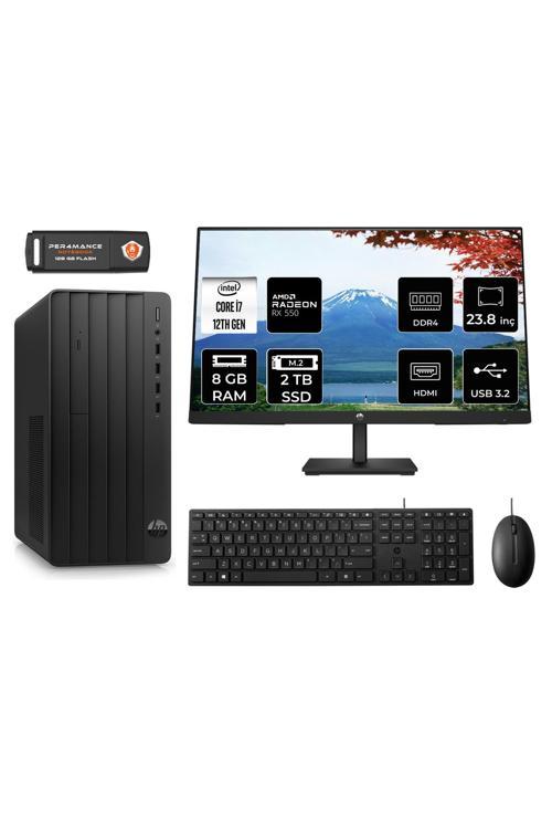 TOWER 290 G9 i7 12700 8GB RAM 2TB SSD RX550/4GB FDOS 6D3A3EA MASAÜSTÜ PC & 23.8'' MONİTÖR