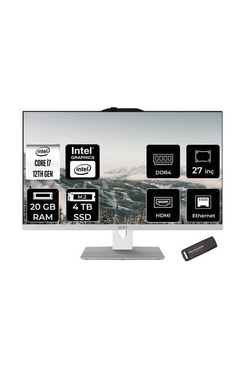 Modern AM272P i7-1255U 20GB 4TB SSD 27" FHD IPS FDOS All In One PC Beyaz & PER4 BELLEK