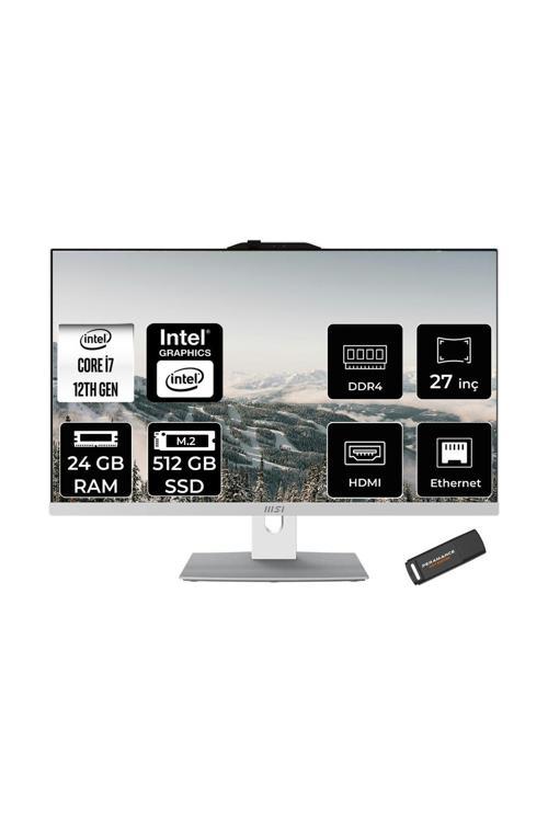 Modern AM272P i7-1255U 24GB 512GB SSD 27" FHD IPS FDOS All In One PC Beyaz & PER4 BELLEK