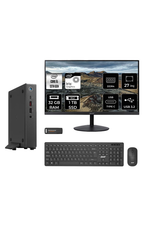 Veriton 2000 i5 1334U 32GB 1TB SSD 27" FHD FDOS Mini Masaüstü & PER4 USB Bellek