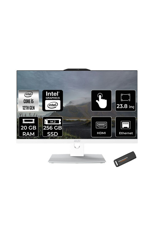 Modern AM242TP i5-1235U 20GB 256GB SSD 23.8" FHD FDOS Dokunmatik All In One Beyaz & PER4 BELLEK