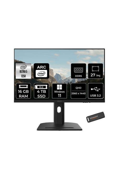 Modern AM273QP AI Ultra 5 125H 16GB 4TB SSD 27" WQHD 100Hz W11P All in One Bilgisayar & USB