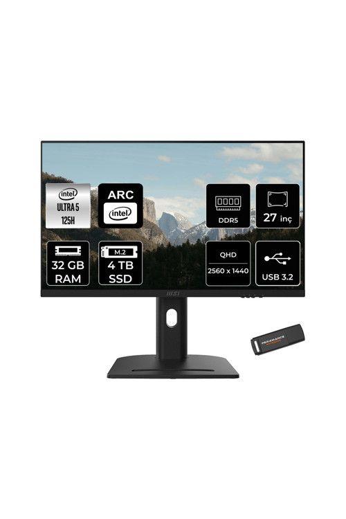 Modern AM273QP AI Ultra 5 125H 32GB 4TB SSD 27" WQHD 100Hz FDOS All in One Bilgisayar & USB
