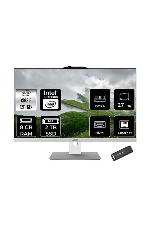 Modern AM272P i5-1235U 8GB 2TB SSD 27" FHD IPS FDOS All In One PC Beyaz & PER4 BELLEK