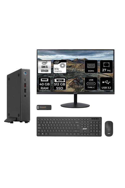 Veriton 2000 i5 1334U 40GB 512GB SSD 27" FHD FDOS Mini Masaüstü & PER4 USB Bellek