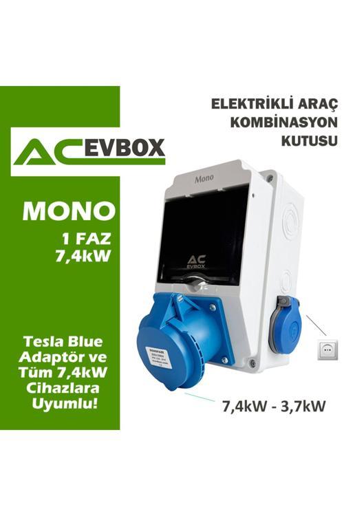 Mono Kombinasyon Kutusu- Monofaze Altyapıya Uygun, Tesla Blue Adap. Ve 7,4 Cihazlar