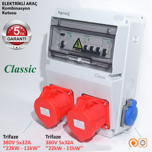 Elektrikli Araç Kombinasyon Kutusu Classıc 5X32A + 5X32A + 1X16A Schneider