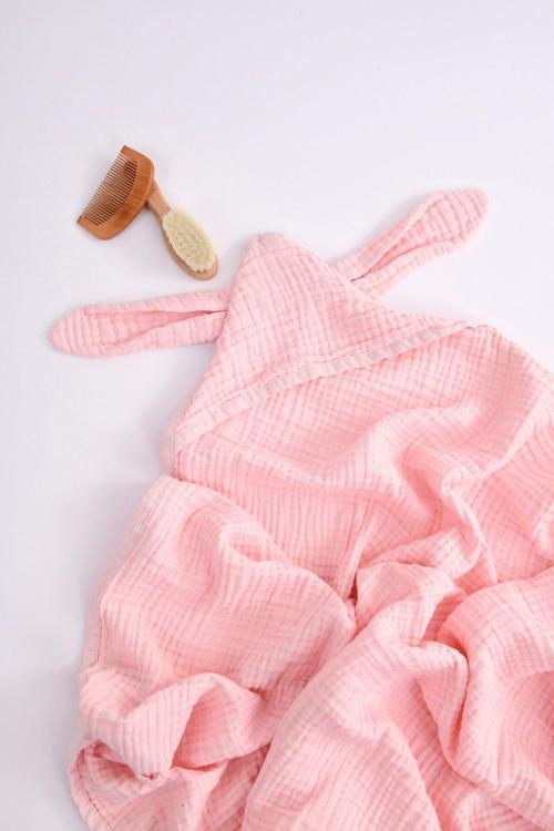 Baby 4 Kat Müslin Pembe Bebek Havlu