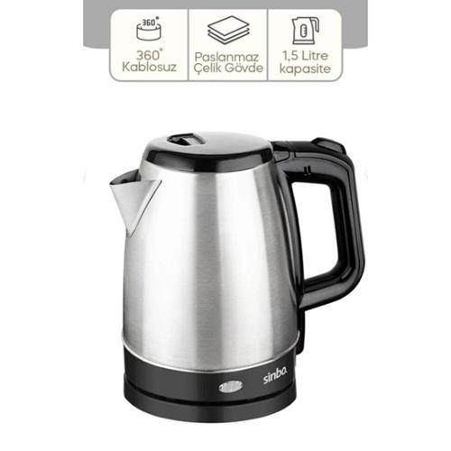 ÇELİK KETTLE 1.7LT GİZLİ REZİSTANS - KABLOSUZ SK-8015 (2818)