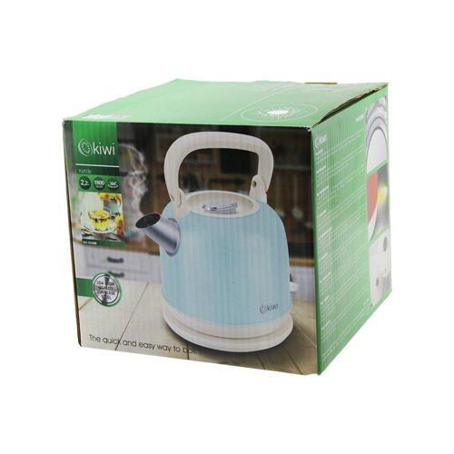 KİWİ KK-3340B MAVİ NOSTALJİ DEMLİK MODELÇELİK KETTLE SU ISITICI 2.2LT 1800W PASLANMAZ ÇELİK GÖVDE- GİZLİ RESİZTANS (2818