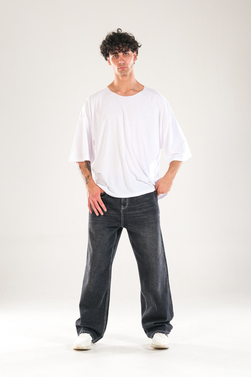 Premium Baggy Siyah Kot Pantolon
