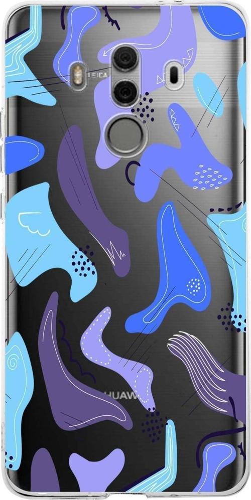 Huawei Mate 10 Pro Uyumlu Kapak Abstrackt Tasarımlı Şeffaf Silikon Kılıf