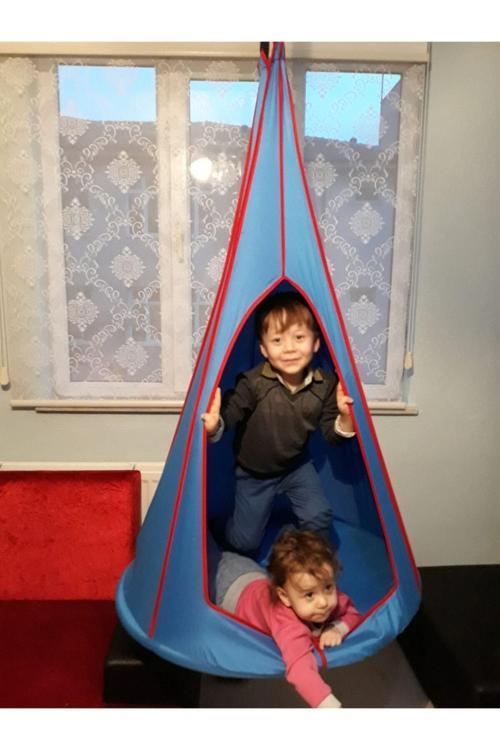 Mavi Büyük Boy Üçgen Salıncak Çadır Koza