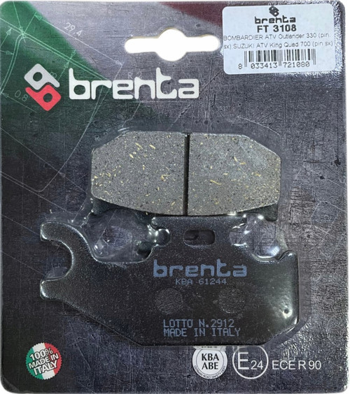 Yamaha YFM 400 Arka Fren Balata Brenta (made in italy)