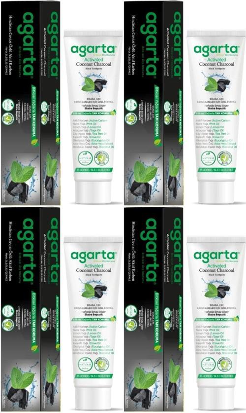 Doğal Diş Macunu 100ML Aktif Karbonlu (4 Lü Set)