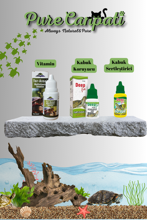 Kaplumbağa Bakım Seti (BioTurt + Tor-Axsol Vitamin + DeepFix Kabuk Koruyucu)