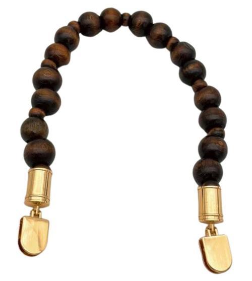 42 cm Kulpluklu Ahşap Boncuklu Çanta Sapı