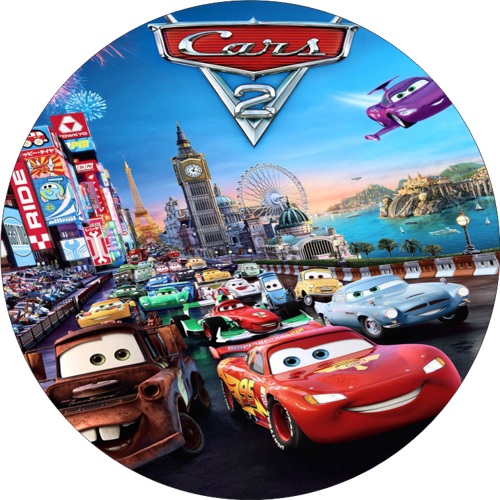 Cars Yuvarlak Pasta Yenilebilir Resim Baskı 20 cm
