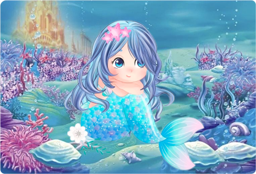 Deniz Kızı Dikdörtgen Pasta Yenilebilir Resim Baskı 28*19 cm
