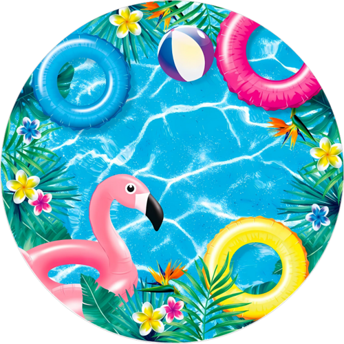 Yenilebilir Yuvarlak Pasta Resim Baskısı 20 cm Şekerli Kağıt Flamingo Temalı 81
