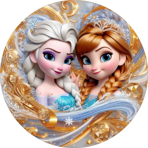 Frozen Yuvarlak Pasta Yenilebilir Resim Baskı 20 cm 