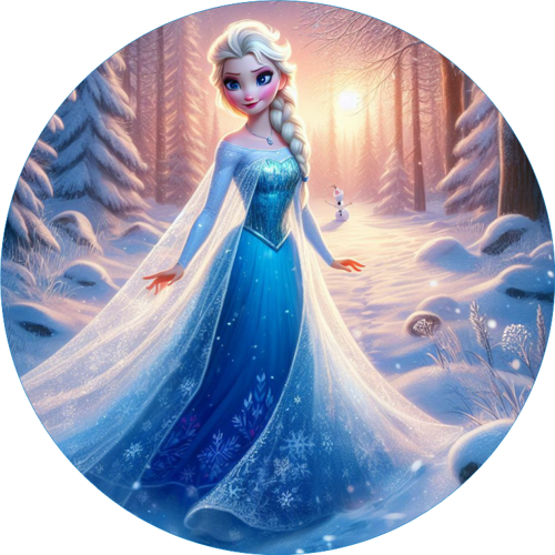 Frozen Yuvarlak Pasta Yenilebilir Resim Baskı 20 cm