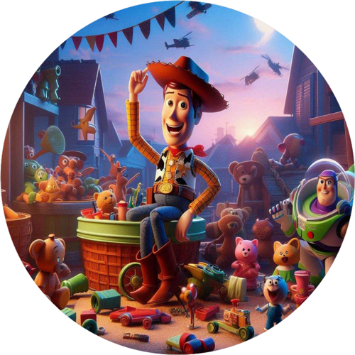 Toy Story Yuvarlak Pasta Yenilebilir Resim Baskı 20 cm